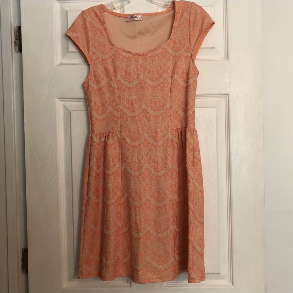 Pink lace dress